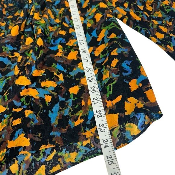 Corey Lynn Calter Dark Floral Silk Neck Tie Popover Career Blouse, Size 2 - Picture 7 of 9